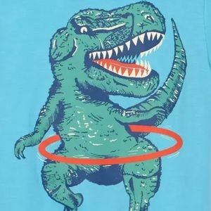 Boys Woven Hula Hooping Dinosaur Shirt